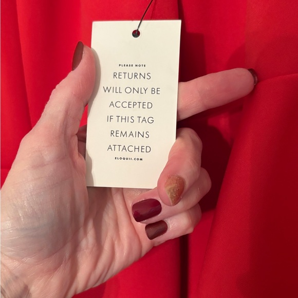 Eloquii Womens Red Bell Sleeve Round Neck Back Zip Bodycon Dress - Picture 9 of 11